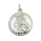 Pendentif Saint-Christophe en or blanc 9 carats avec dos uni