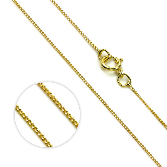 Collier chaîne gourmette en or 9 carats avec diamants taillés