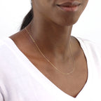 Collier chaîne gourmette en or 9 carats avec diamants taillés