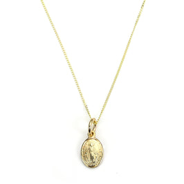 Collier en or 9 carats avec médaille de Marie miraculeuse