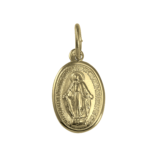 Pendentif Sainte Marie en or - Poli ou mat