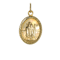 Pendentif ovale Saint Christophe en or 9 carats
