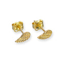 Boucles d'oreilles à tige en or 9 carats avec ailes d'ange