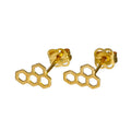 Boucles d'oreilles à tige en nid d'abeille en or 9 carats