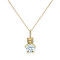 Collier avec pendentif ours en peluche en or 9 carats et cristal CZ transparent, 40 à 50 cm