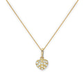 Collier avec pendentif en forme de cœur plat en or 9 carats et cristal CZ transparent, 40 à 50 cm