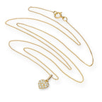 Collier avec pendentif en forme de cœur plat en or 9 carats et cristal CZ transparent, 40 à 50 cm