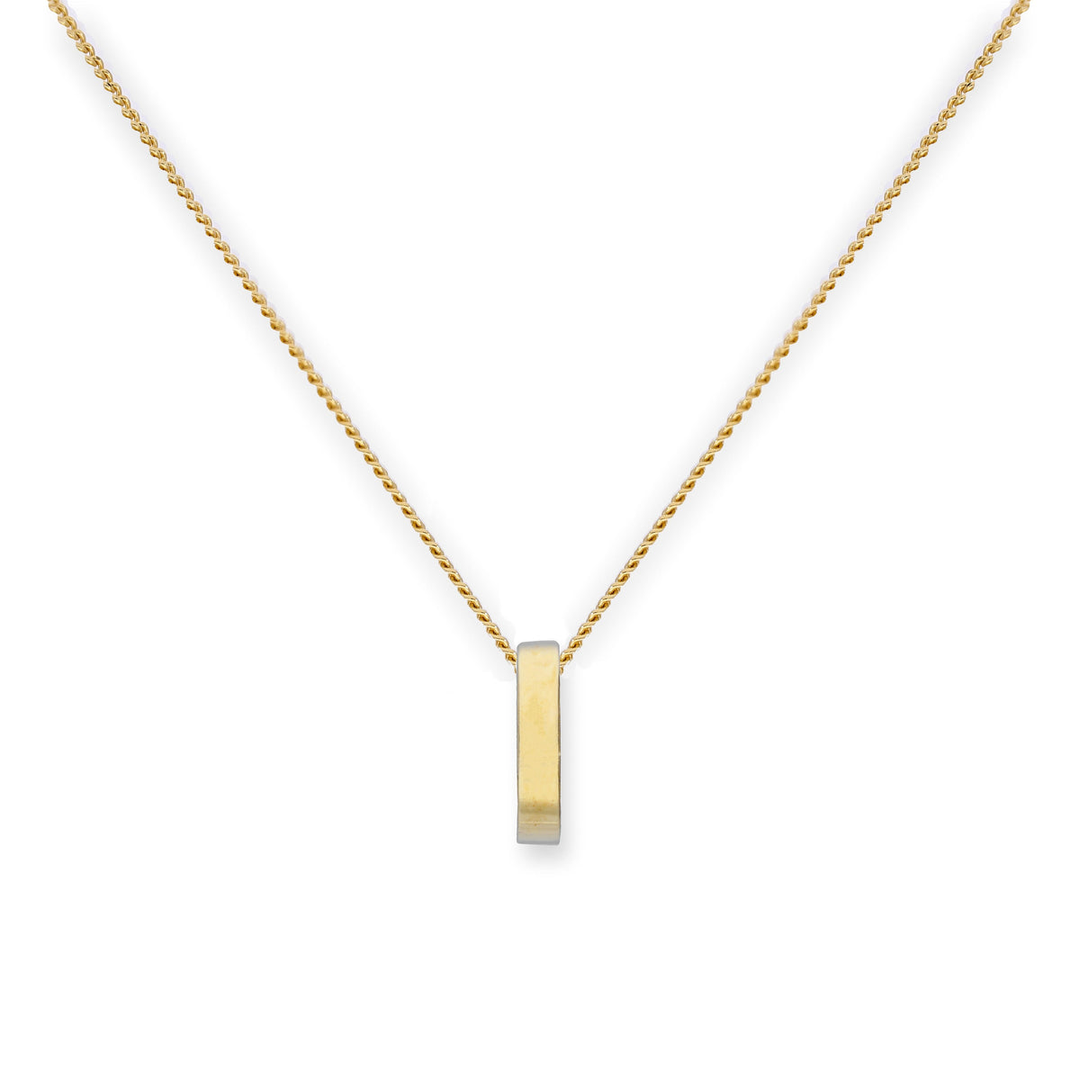 Collier pendentif cercle Karma en or 9 carats, 40 à 50 cm