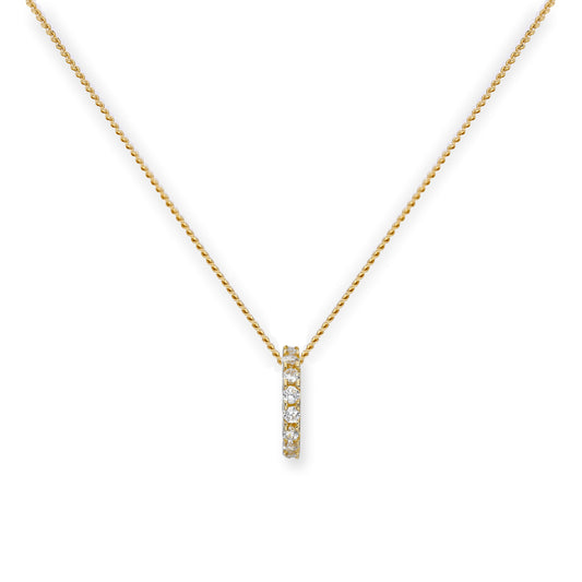 Collier avec pendentif en forme de roue en or 9 carats et cristal CZ transparent, 40 à 50 cm