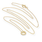 Collier avec pendentif en forme de roue en or 9 carats et cristal CZ transparent, 40 à 50 cm