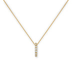 Collier avec pendentif en forme de roue en or 9 carats et cristal CZ transparent, 40 à 50 cm