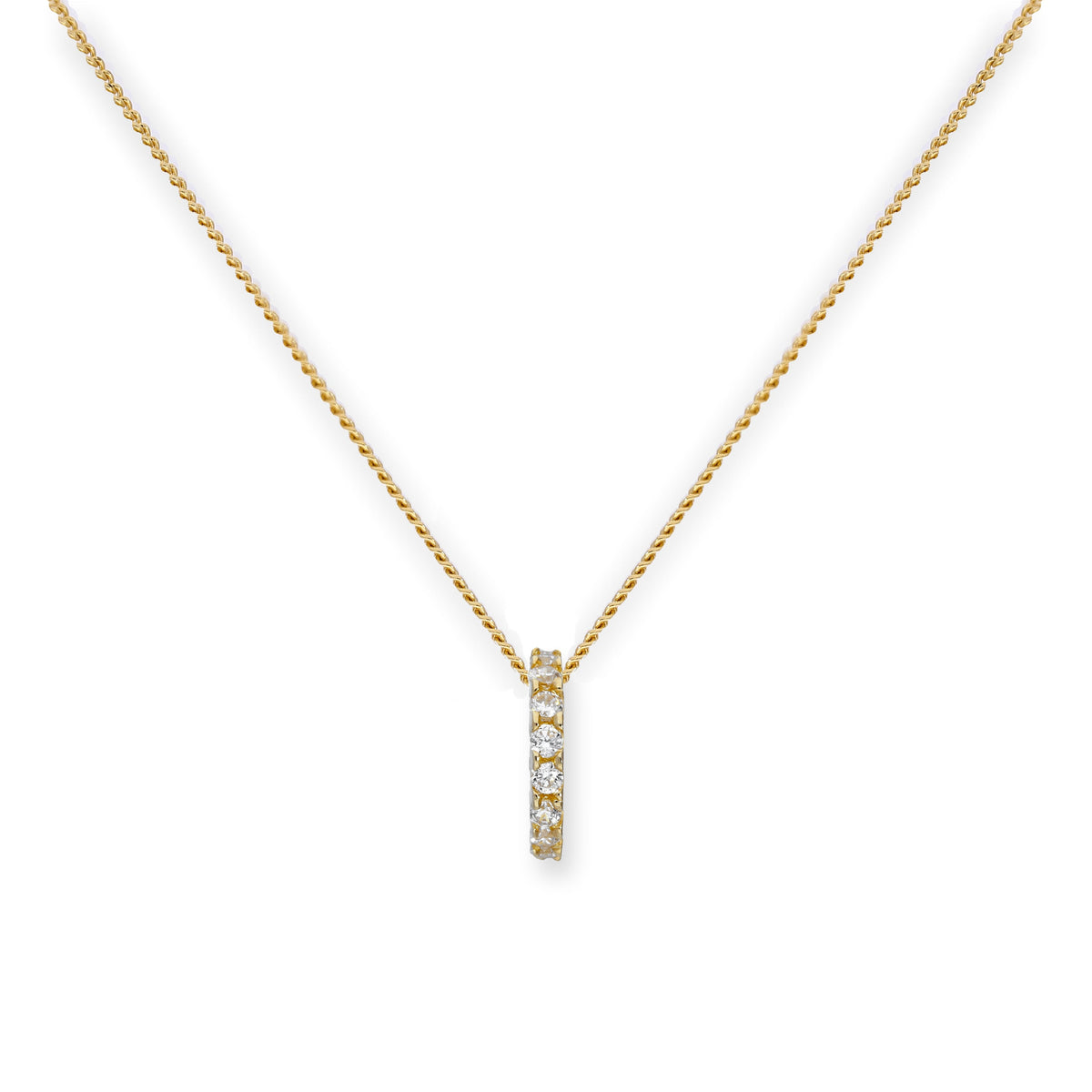 Collier avec pendentif en forme de roue en or 9 carats et cristal CZ transparent, 40 à 50 cm