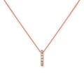 Collier avec pendentif en forme de roue en or rose 9 carats et cristal CZ transparent, 40 à 45 cm