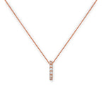 Collier avec pendentif en forme de roue en or rose 9 carats et cristal CZ transparent, 40 à 45 cm