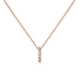 Collier avec pendentif en forme de roue en or rose 9 carats et cristal CZ transparent, 40 à 45 cm