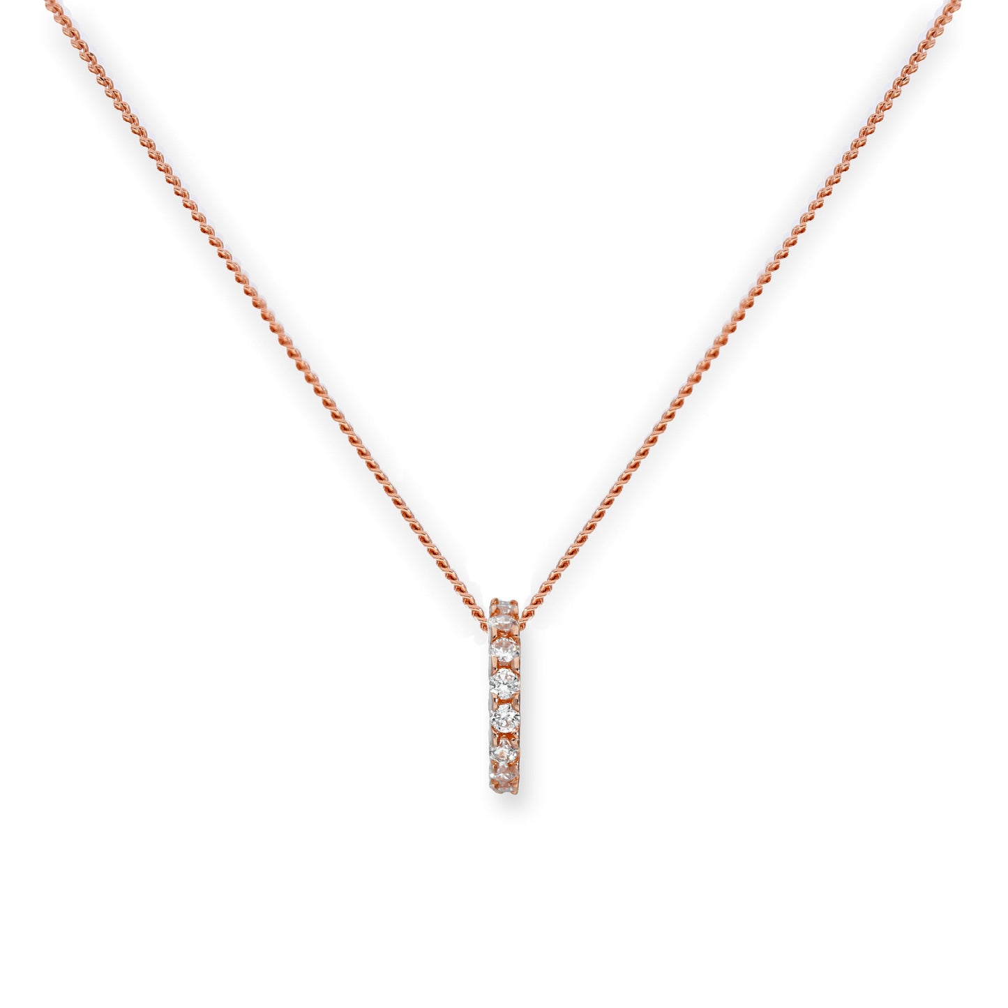Collier avec pendentif en forme de roue en or rose 9 carats et cristal CZ transparent, 40 à 45 cm