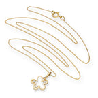 Collier avec pendentif en forme de fleur en or 9 carats et cristal CZ transparent, 40 à 50 cm