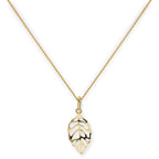 Collier pendentif feuille découpée en or 9 carats, 40 à 50 cm