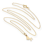 Collier avec pendentif cheval cabré en or 9 carats, 40 à 50 cm
