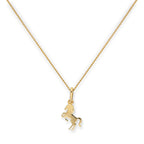 Collier avec pendentif cheval cabré en or 9 carats, 40 à 50 cm