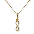 Collier avec pendentif symbole de l'infini en or 9 carats, 40 à 50 cm