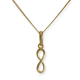 Collier avec pendentif symbole de l'infini en or 9 carats, 40 à 50 cm