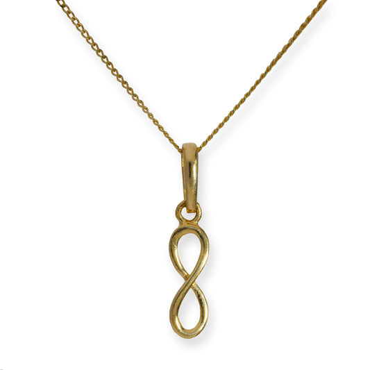 Collier avec pendentif symbole de l'infini en or 9 carats, 40 à 50 cm