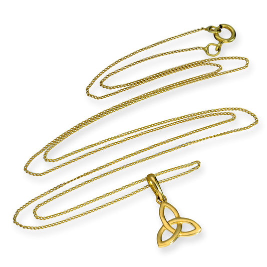 Collier pendentif Triquetra en or 9 carats 16 à 20 pouces