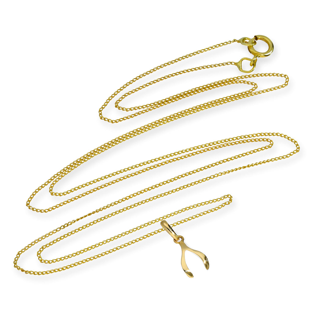 Collier avec pendentif en forme de bréchet en or 9 carats, 40 à 50 cm