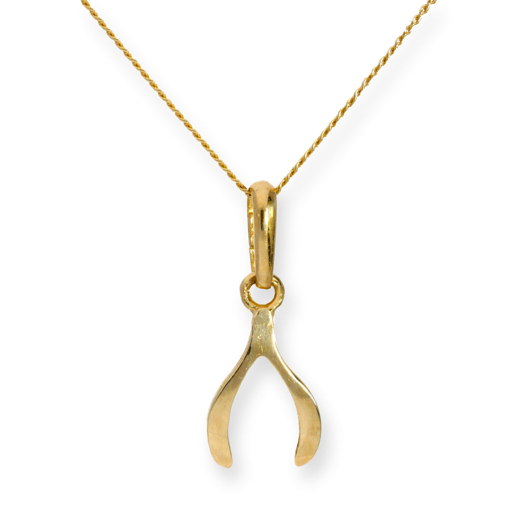 Collier avec pendentif en forme de bréchet en or 9 carats, 40 à 50 cm