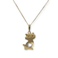 Collier avec pendentif chat en or 9 carats et cristal CZ transparent, 40 à 50 cm