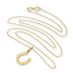 Collier avec pendentif en forme de fer à cheval en or 9 carats et cristal CZ transparent