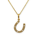 Collier avec pendentif en forme de fer à cheval en or 9 carats et cristal CZ transparent