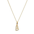 Pendentif lettre B en or 9 carats et cristal CZ transparent sur chaîne de 40 à 50 cm