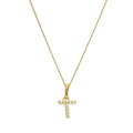 Pendentif lettre T en or 9 carats et cristal CZ transparent sur chaîne de 40 à 50 cm