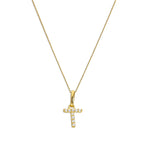 Pendentif lettre T en or 9 carats et cristal CZ transparent sur chaîne de 40 à 50 cm