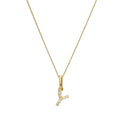 Pendentif lettre Y en or 9 carats et cristal CZ transparent sur chaîne de 40 à 50 cm
