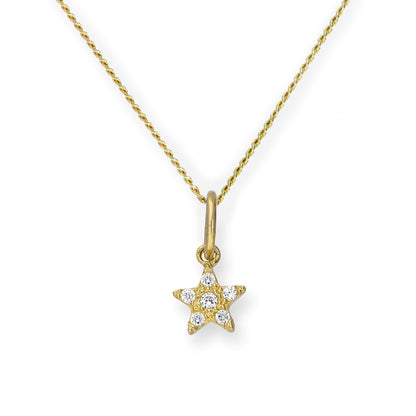 Collier avec pendentif étoile en or 9 carats et cristal CZ transparent