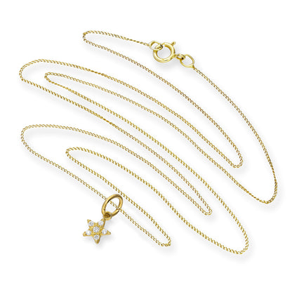 Collier avec pendentif étoile en or 9 carats et cristal CZ transparent