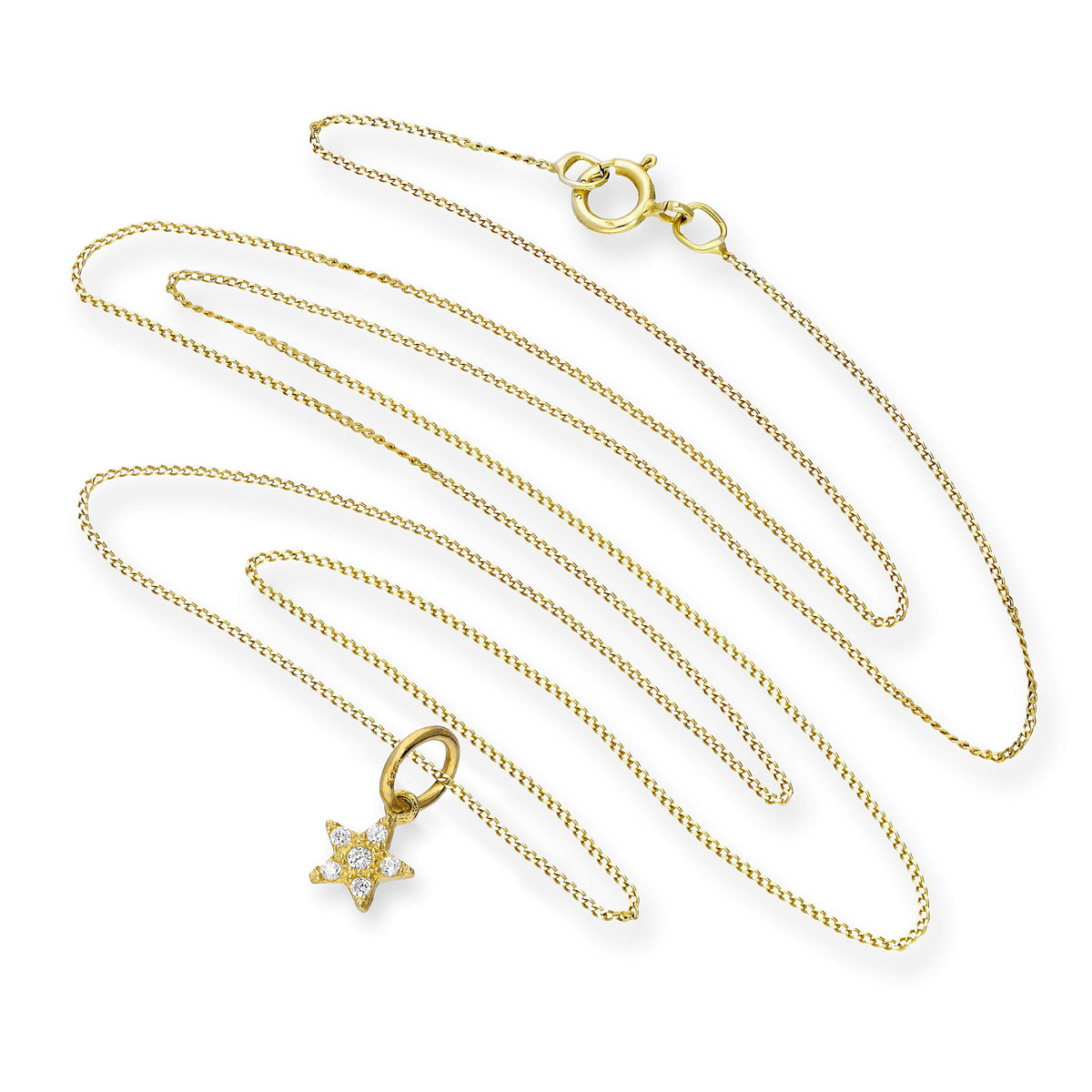 Collier avec pendentif étoile en or 9 carats et cristal CZ transparent