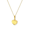 Collier avec pendentif en forme de cœur en or 9 carats avec finition martelée