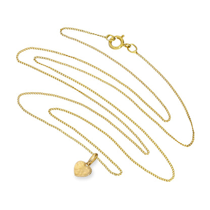 Collier avec pendentif en forme de cœur en or 9 carats avec finition martelée