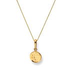 Collier pendentif rond en or 9 carats avec finition martelée