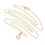 Collier pendentif rond en or 9 carats avec finition martelée