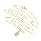 Collier avec pendentif chat en or 9 carats et cristal CZ transparent