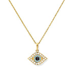 Collier pendentif mauvais œil en or 9 carats et cristal CZ