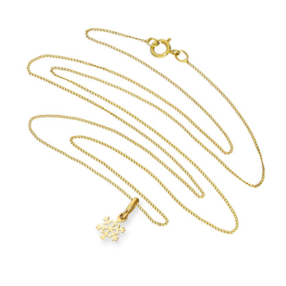 Collier pendentif flocon de neige en or 9 carats