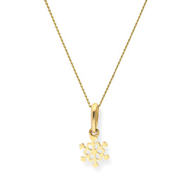 Collier pendentif flocon de neige en or 9 carats