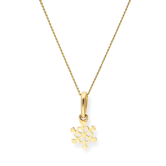 Collier pendentif flocon de neige en or 9 carats