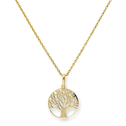 Collier pendentif arbre de vie en or 9 carats